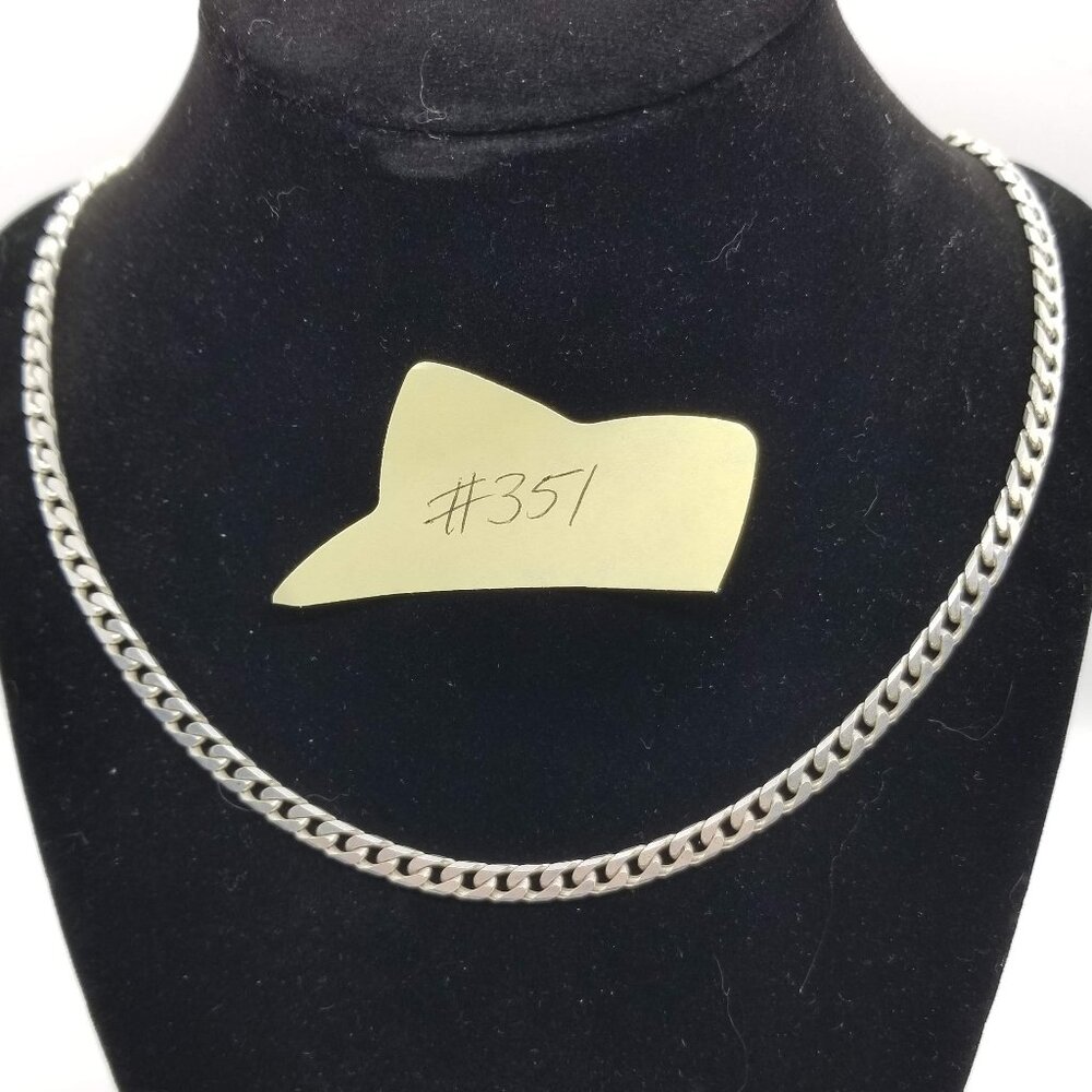 Sterling Silver Curb Chain Necklace and Bracelet set